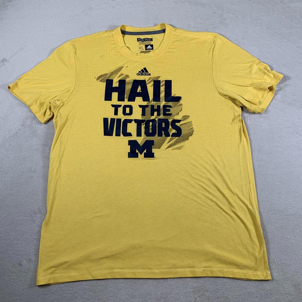 Michigan Wolverines Shirt Mens XL NCAA Football Adidas Aeroknit ClimaCool Tee